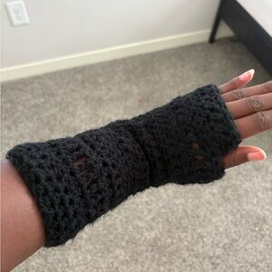 Black Crochet Fingerless Gloves